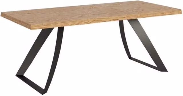 Tavolo fisso Itamoby Tabira in rovere scortecciato con gambe antracite L: 200 cm, P: 90 cm, H: 75 cm