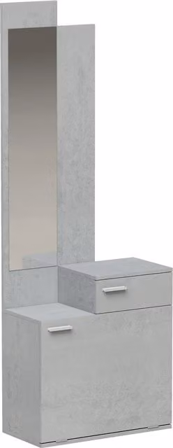 Set ingresso HOMCOM con scarpiera ribaltabile, guardaroba con specchio e cassetto, grigio