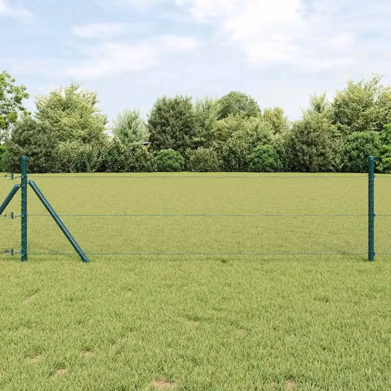 vidaXL Recinzione a rete esagonale in acciaio e PVC Grigio, H: 100 cm, L: 0,6 m