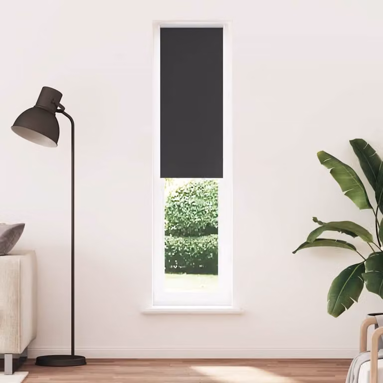 vidaXL Tenda a Rullo Oscurante Termoisolante in Poliestere, Colore Antracite/Nero, L: 50 cm, H: 210 cm