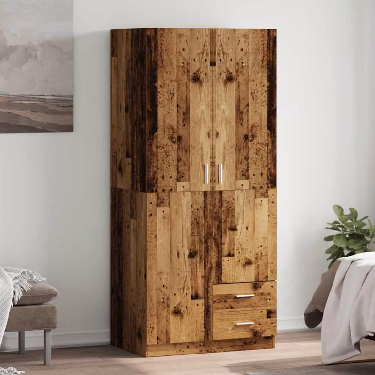 vidaXL Armadio in Legno MDF Stile Classico Marrone con Cassetti Interni e Ripiani L/P/H: 80 x 52 x 180 cm