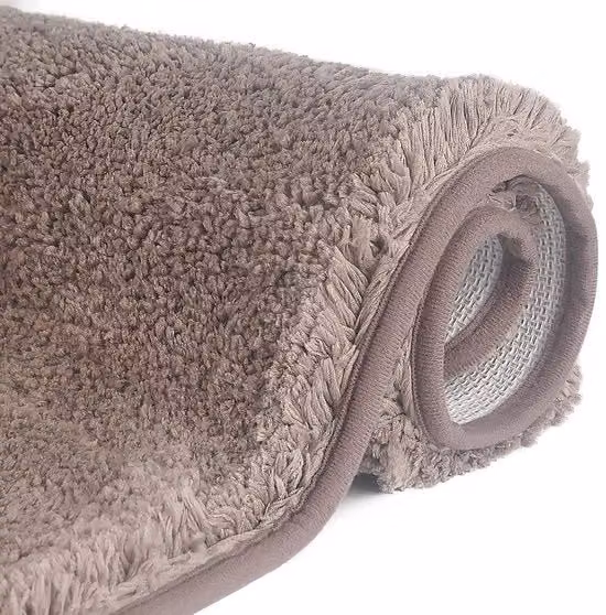 Tappetino antiscivolo in microfibra assorbente FCSDETAIL per bagno e doccia, lavabile in lavastoviglie, marrone, L: 80 cm, P: 50 cm