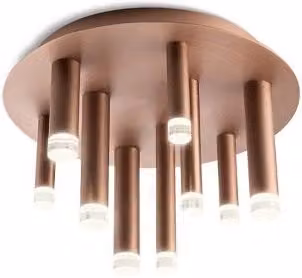 Redo Group Madison Plafoniera LED Moderna in Bronzo e Vetro Trasparente