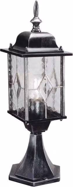 Lampada da esterno a colonna Wexford di Elstead, colore nero, con vetro trasparente e attacco E27 60W