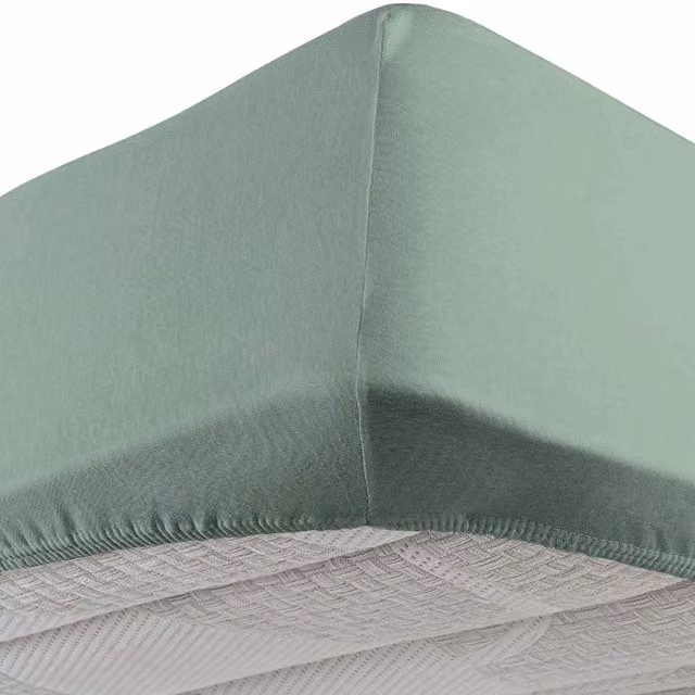 Lenzuolo con angoli elastici DaunenStep Vivacolor in jersey verde