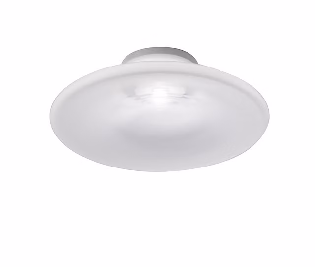 Plafoniera Vistosi Incanto bianca con LED dimmabile e vetro, luce bianca calda, forma rotonda