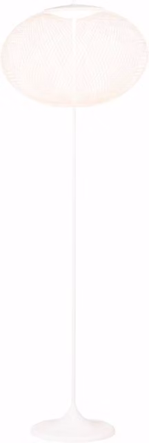 Piantana da terra Moooi NR2 con luce LED omnidirezionale in metallo e tessuto, disponibile in bianco o nero