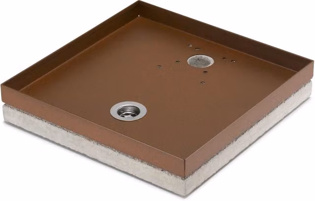 Base Portaciottolo per Fontane Belfer 42/BSE/10 in Metallo e Cemento Colore Ruggine L/P/H: 40 x 40 x 8 cm