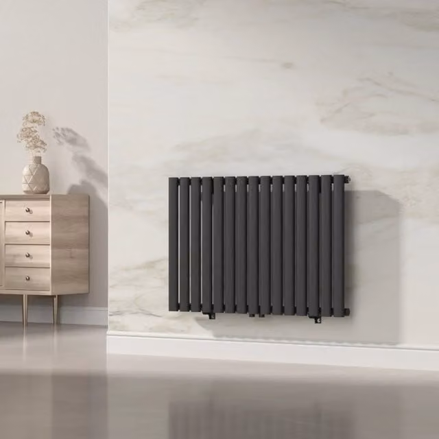 Termosifone a pannello singolo con elementi tubolari nero neu.haus L: 60 cm, H: 90 cm