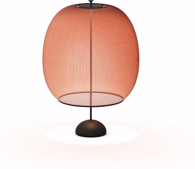 Piantana da esterno Vibia Closer con luce LED dimmabile in metallo e tessuto disponibile in beige, verde, terracotta e rosso