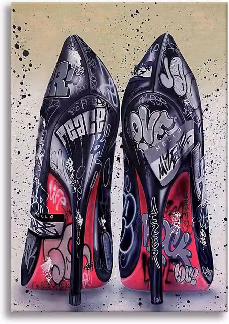 Quadro Canvas Contemporaneo Tacchi a Spillo Signorbit Multicolore L: 140 cm, H: 100 cm
