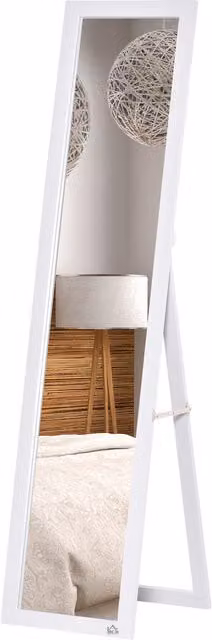 Specchio da terra e da muro HOMCOM rettangolare bianco H 154 x L 37 x P 37 cm
