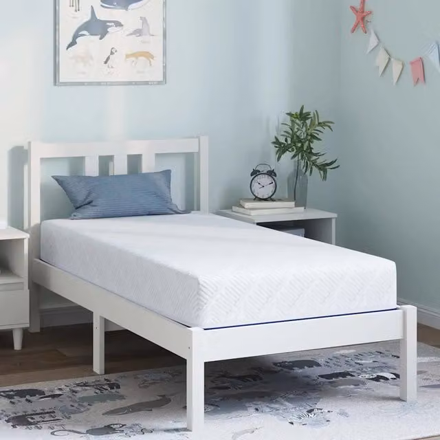 Materasso in schiuma e gel vidaXL con tessuto bianco e blu, regolazione della temperatura, L: 160 cm, P: 80 cm, H: 20 cm