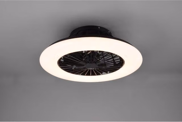 Ventilatore a soffitto con lampadario LED dimmerabile Stralsund Trio Leuchten Nero