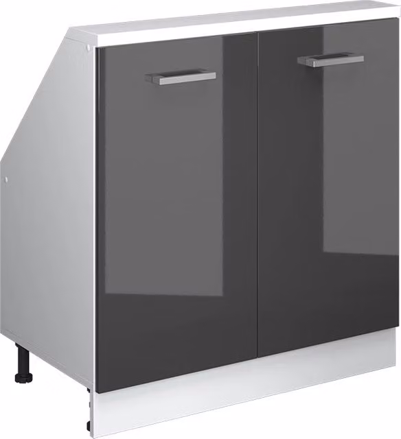 Mobile sottotetto Vicco Rion Antracite lucido e Bianco con 2 ante e ripiani interni L/P/H: 83.8 x 46.0 x 80.0 cm