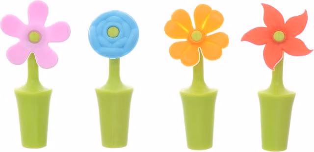 Tappo per bottiglia a forma di fiori multicolore KASANOVA in plastica