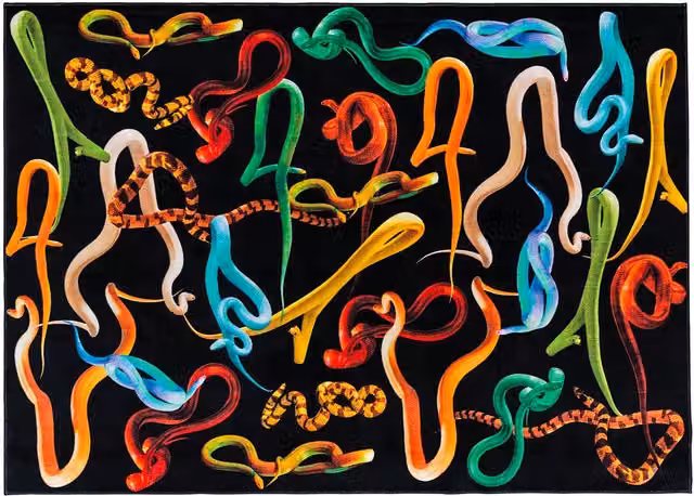 Tappeto rettangolare Snakes Toiletpaper Seletti multicolore 200 x 280 cm
