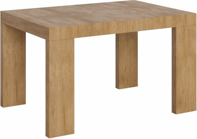 Tavolo allungabile Roxel moderno in finitura Quercia Natura e marrone, L/P/H: 90 x 130/390 cm