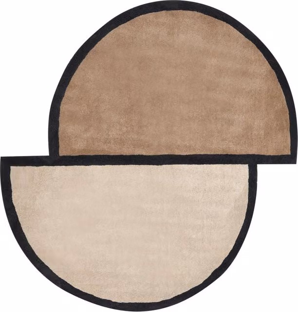 Tappeto decorativo Beliani in lana beige, forma organica irregolare, stile scandinavo, ø 160 cm