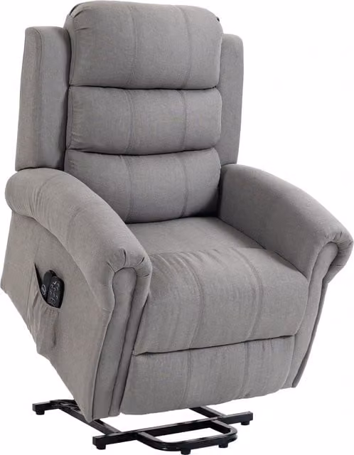 Poltrona relax con funzione alzapersona Outsunny grigio, modello moderno con braccioli e rivestimento in tessuto