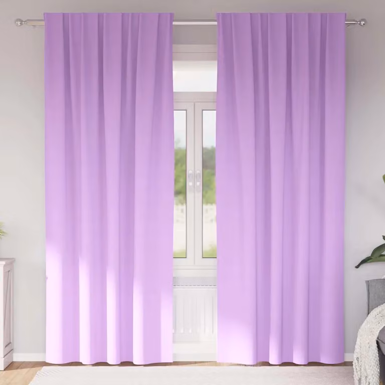 Set di 2 tende blackout vidaXL in poliestere viola con anelli, H: 260 cm x L: 140 cm