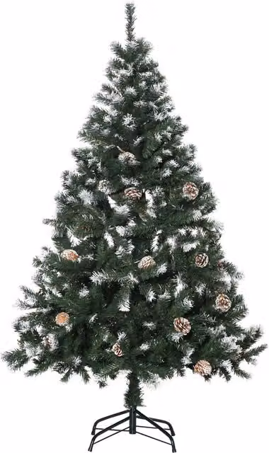 Albero di Natale Artificiale Innevato HOMCOM Verde, Altezza: 150 cm