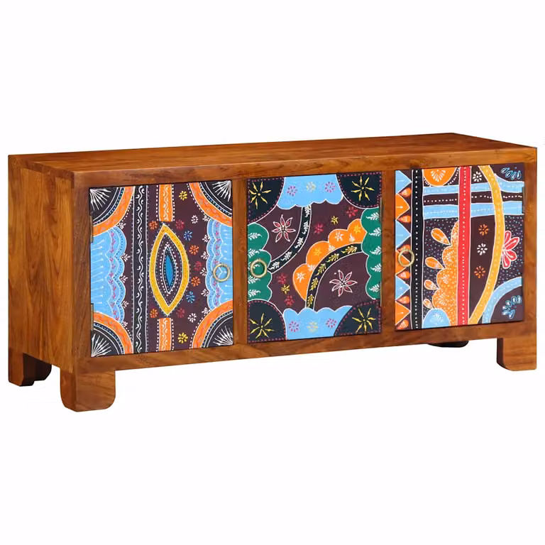 Panca porta scarpe moderna vidaXL in legno di acacia marrone multicolore L: 100 cm, P: 35 cm, H: 45 cm