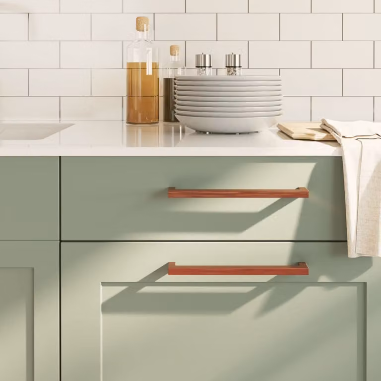 Set di 10 maniglie per mobili a barra vidaXL in acciaio inox color bronzo, lunghezza 224 mm
